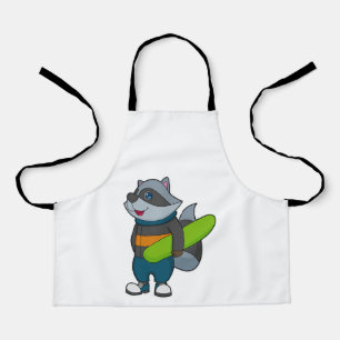 Delantal Racoon como Snowboard con Snowboard