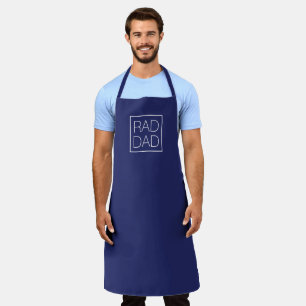 Delantal Rad Dad azul marino y blanco minimalista moderno