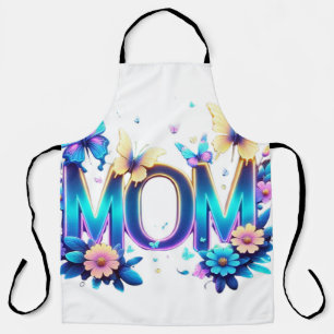 Delantal Radiant MOM with Butterflies – Colorful Floral Mot