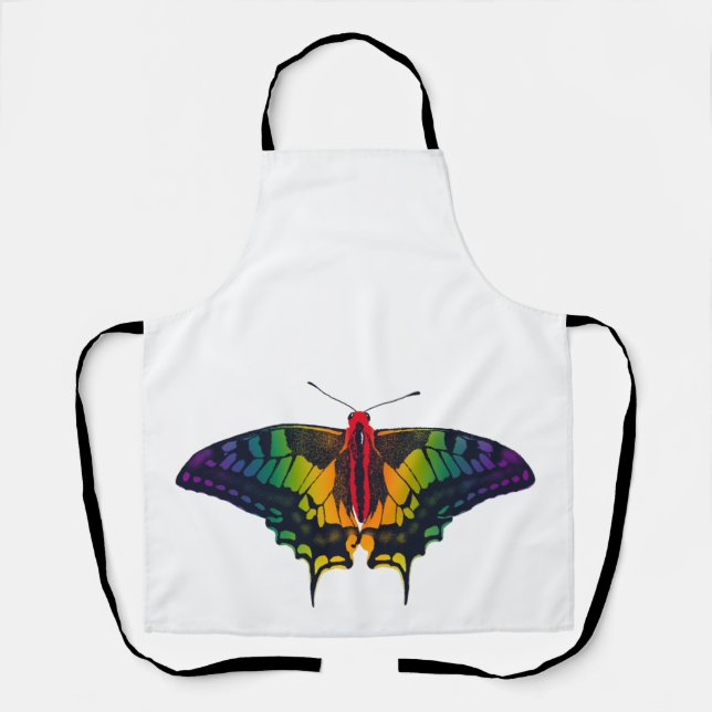 Delantal Rainbow Pride Flag Swallowtail Butterfly (Anverso)