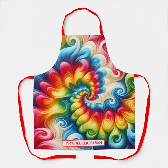 Delantal Rainbow Psychedelic Tie-Dye Apron (Anverso)