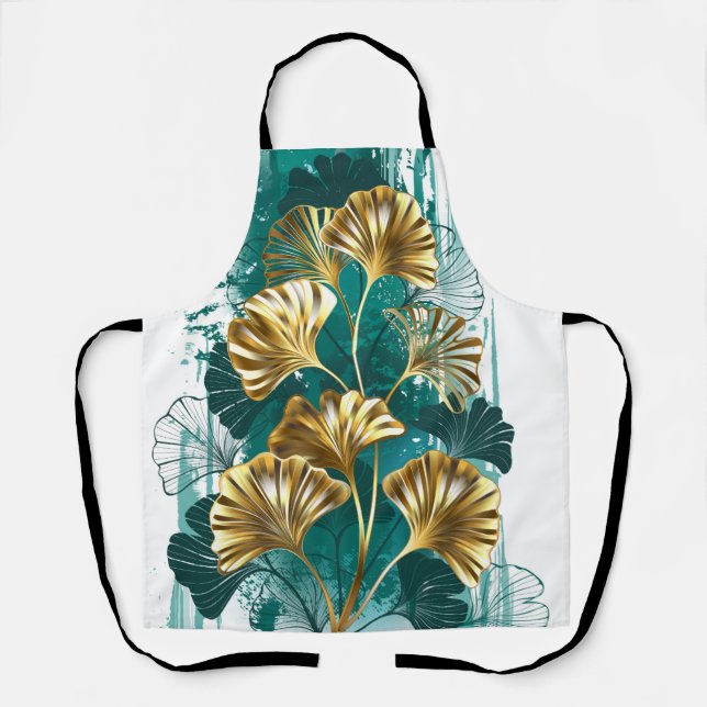 Delantal Rama con hojas doradas Ginko Biloba (Anverso)
