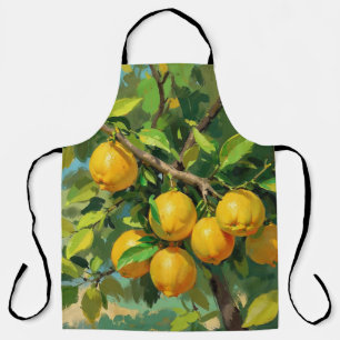 Delantal Rama de árbol de limón con fruta amarilla brillant