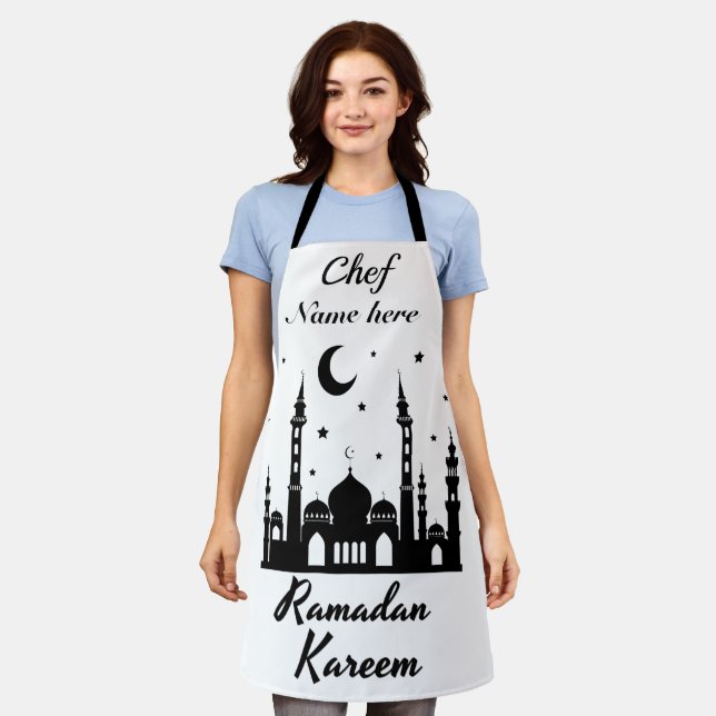 Delantal Ramadan Kareem - Nombre del chef personalizado (Gastado)