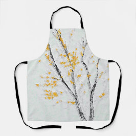 Delantal Ramas de árboles otoñales con hojas de otoño amari