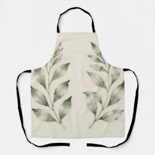 Delantal Ramas de Laurel con Acuarela Elegante