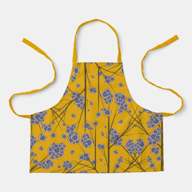 Delantal Ramas peculiares Mostaza Apron pequeño (Anverso)