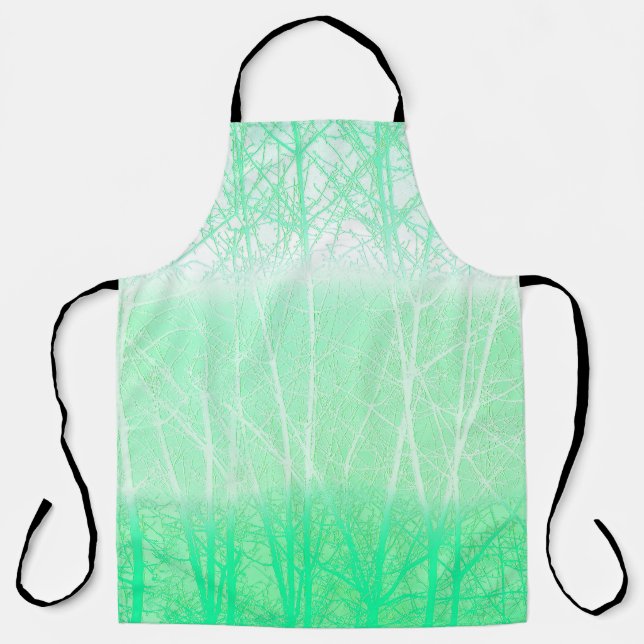 Delantal Ramas Verdes Menta Niebla Helada (Anverso)