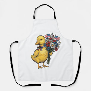 Delantal Ramo de flores de patito patriótico Camiseta vinta