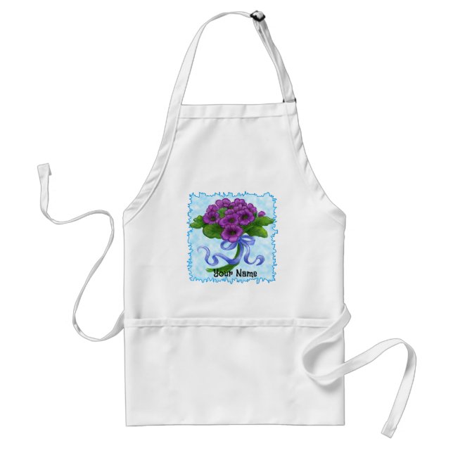 Delantal Ramo de flores de violetas (Frente)