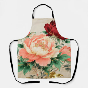 Delantal Ramo Floral de Peonía Lujosa