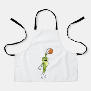 Delantal Rana como jugador de baloncesto con baloncesto.PNG