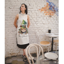 Delantal Rana de Navidades rojos, personalizado