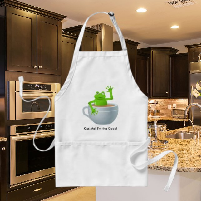 Delantal Rana en un té (Frog in a Tea Adult Apron)