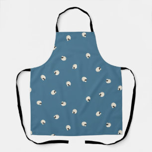 Delantal Random Cute Kawaii Skull Dots azul pálido