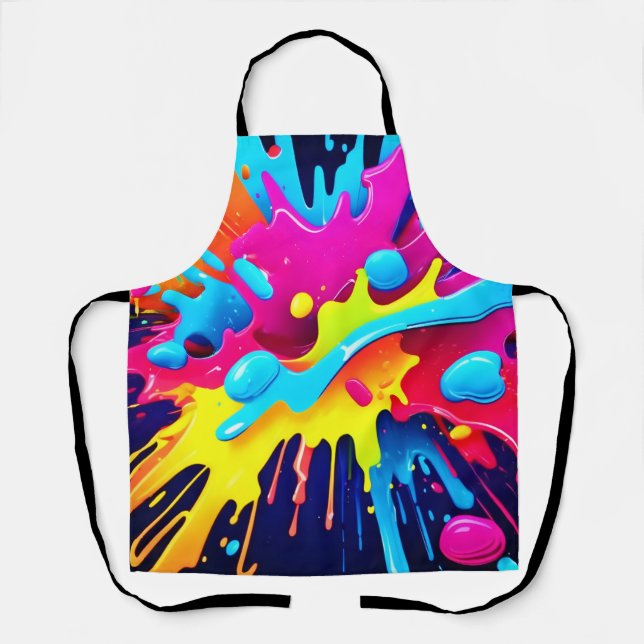 Delantal Rasgos de pintura fluorescente dinámica (Anverso)
