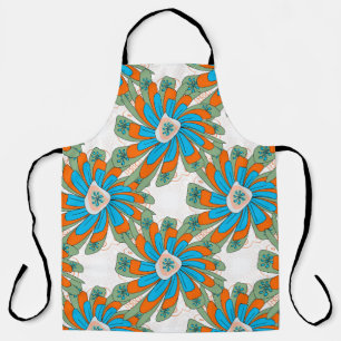 Delantal Raster floral con flores abstractas. Abstr