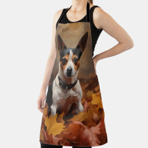 Delantal Rat Terrier en otoño hojas caídas inspiran