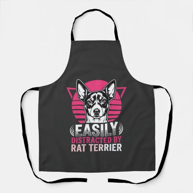 Delantal Rat Terrier Fácilmente Distraído Perro Retro (Anverso)