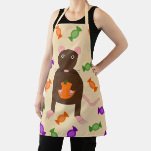 Delantal Rata de Halloween y calabaza