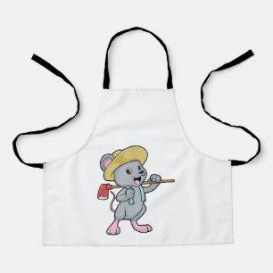 Delantal Ratón como granjero con hacha y Gorra