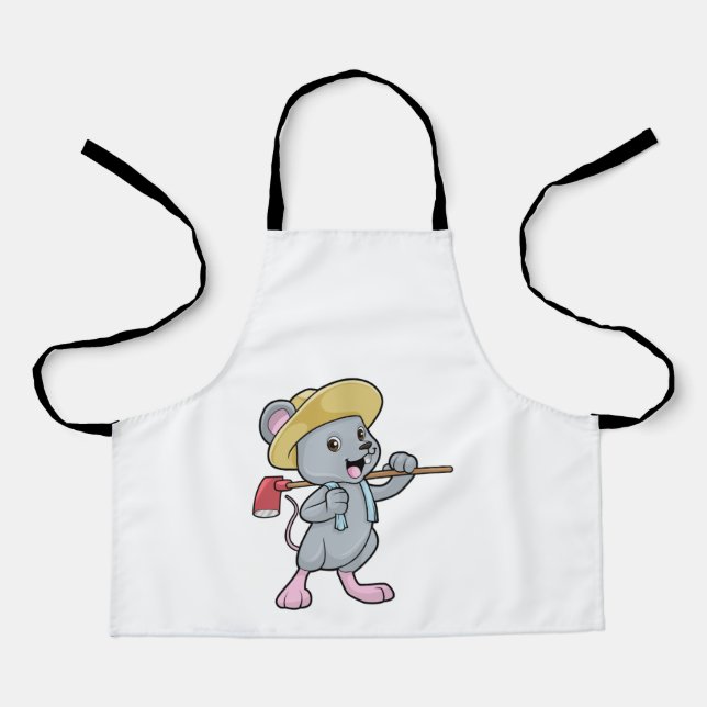 Delantal Ratón como granjero con hacha y Gorra (Anverso)
