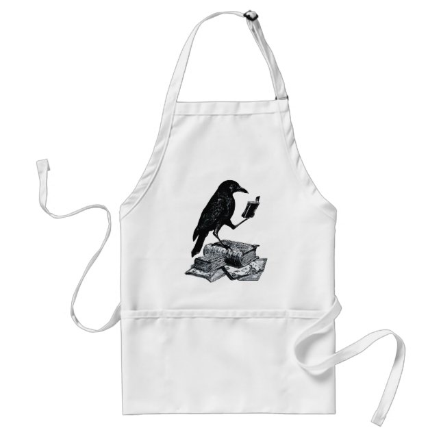 Delantal Raven mágico con libros académicos (Frente)