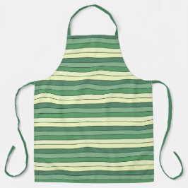 Delantal Rayas Amarillas Verdes De Invierno Sobre Papel Acu