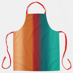 Delantal Rayas arcoíris de turquesa rojo naranja del suroes