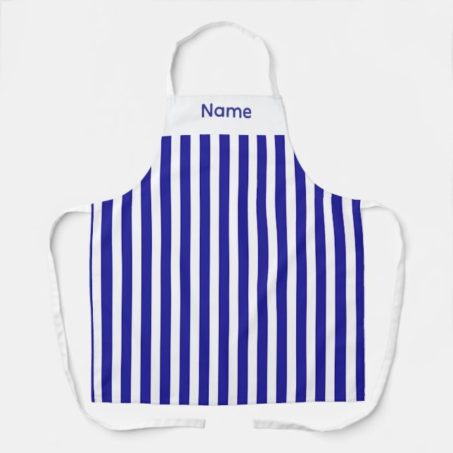 Delantal Rayas Azules Personalizadas (Anverso)