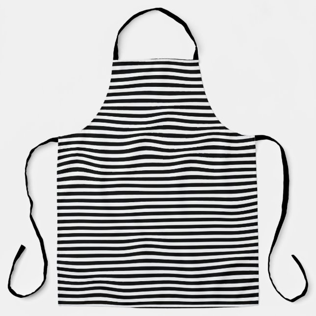Delantal Rayas blancas negras personalizados (Anverso)