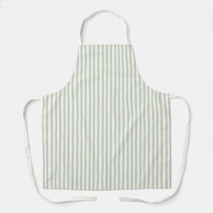 Delantal Rayas Blancas Verdes Elegantes