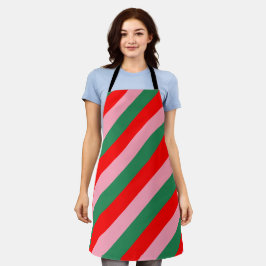 Delantal Rayas de caramelo de Navidad contemporáneas 