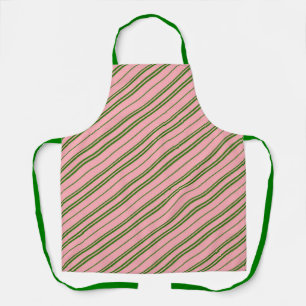 Delantal Rayas de caramelo rosa y verde