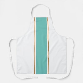 Delantal Rayas de Carreras marrón Verde azulada y ligera en