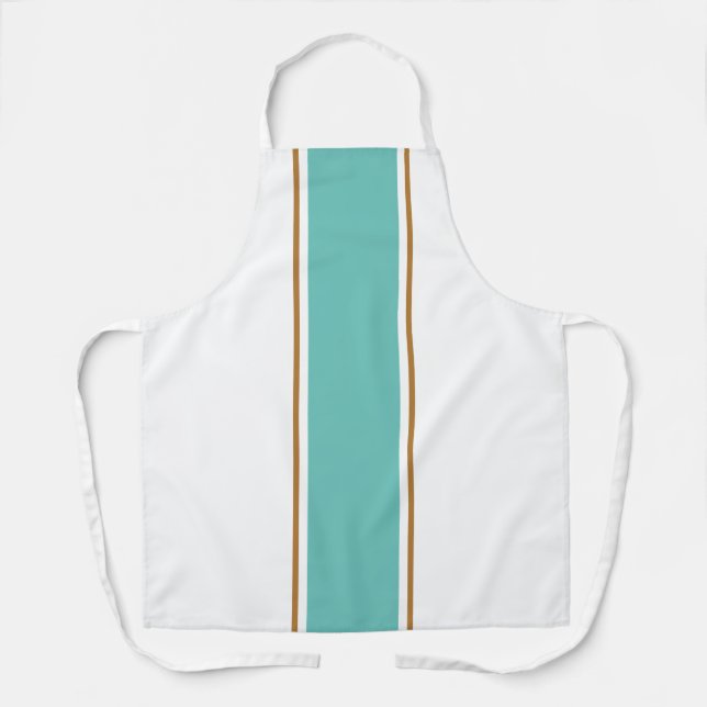 Delantal Rayas de Carreras marrón Verde azulada y ligera en (Anverso)