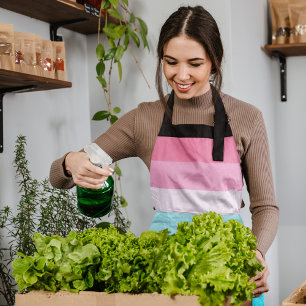 Delantal Rayas de colores azul y rosa