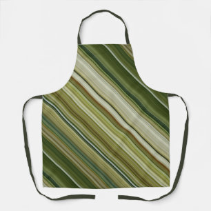 Delantal Rayas de Crema, Bronceado y Verde Oliva de Lluvias