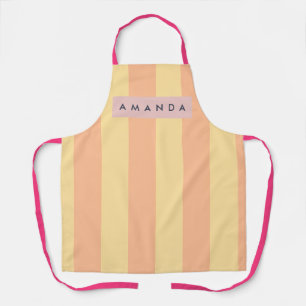 Delantal Rayas de Dulce de Melocotón y Crema Personalizadas