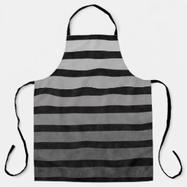 Delantal Rayas De Línea Texturadas De Camuflaje Negro Y Gri