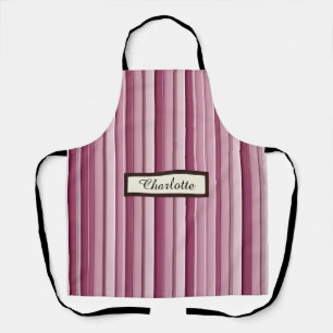 Delantal Rayas de malva rosadas personalizadas por toda la