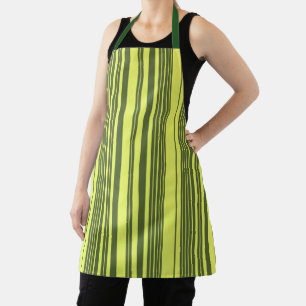 Delantal Rayas de Verde Oliva y Amarillo Lima 