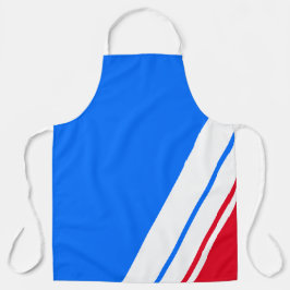 Delantal Rayas Deportivas Blancas Desplazadas Rojo Azul Bri