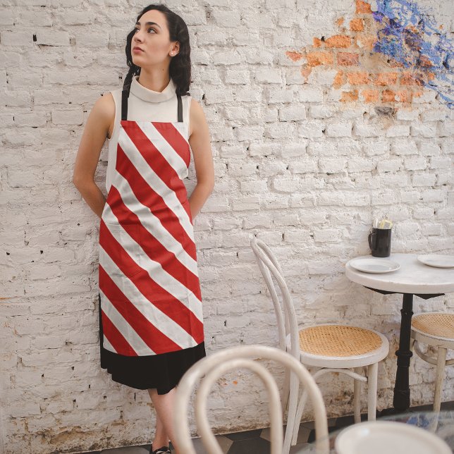 Delantal Rayas diagonales rojas (Subido por el creador)