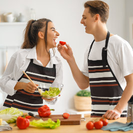 Delantal Rayas marrones de chocolate oscuro