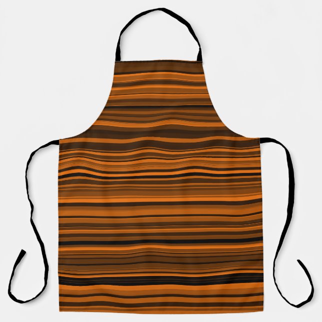 Delantal Rayas Marrones Negras Naranjas (Anverso)