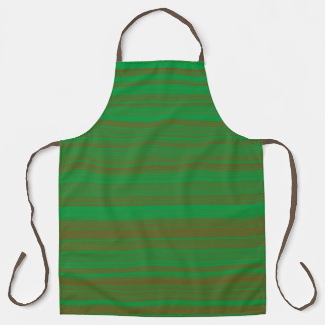 Delantal Rayas marrones verdes (Anverso)