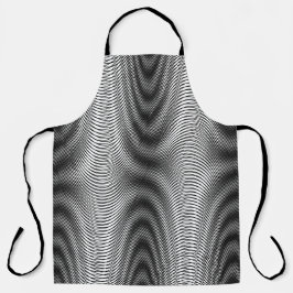 Delantal Rayas moiré negras y blancas - Resumen trippy