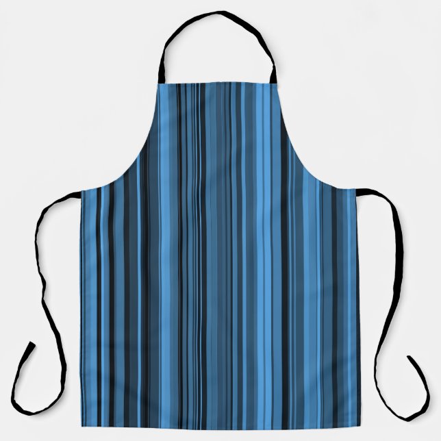 Delantal Rayas Negras Azules (Anverso)
