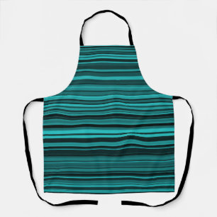 Delantal Rayas Negras Verde Azul
